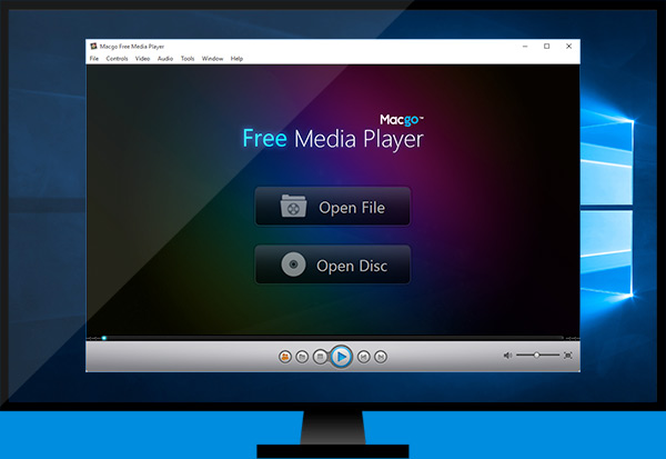 draadloze tobben dienen Macgo Free Media Player support DVD/AVI/MKV/MP4/MOV for Windows